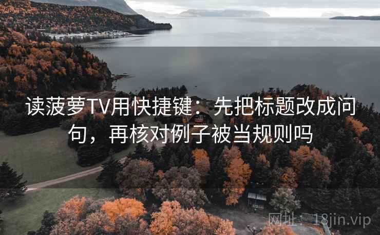 读菠萝TV用快捷键：先把标题改成问句，再核对例子被当规则吗  第2张